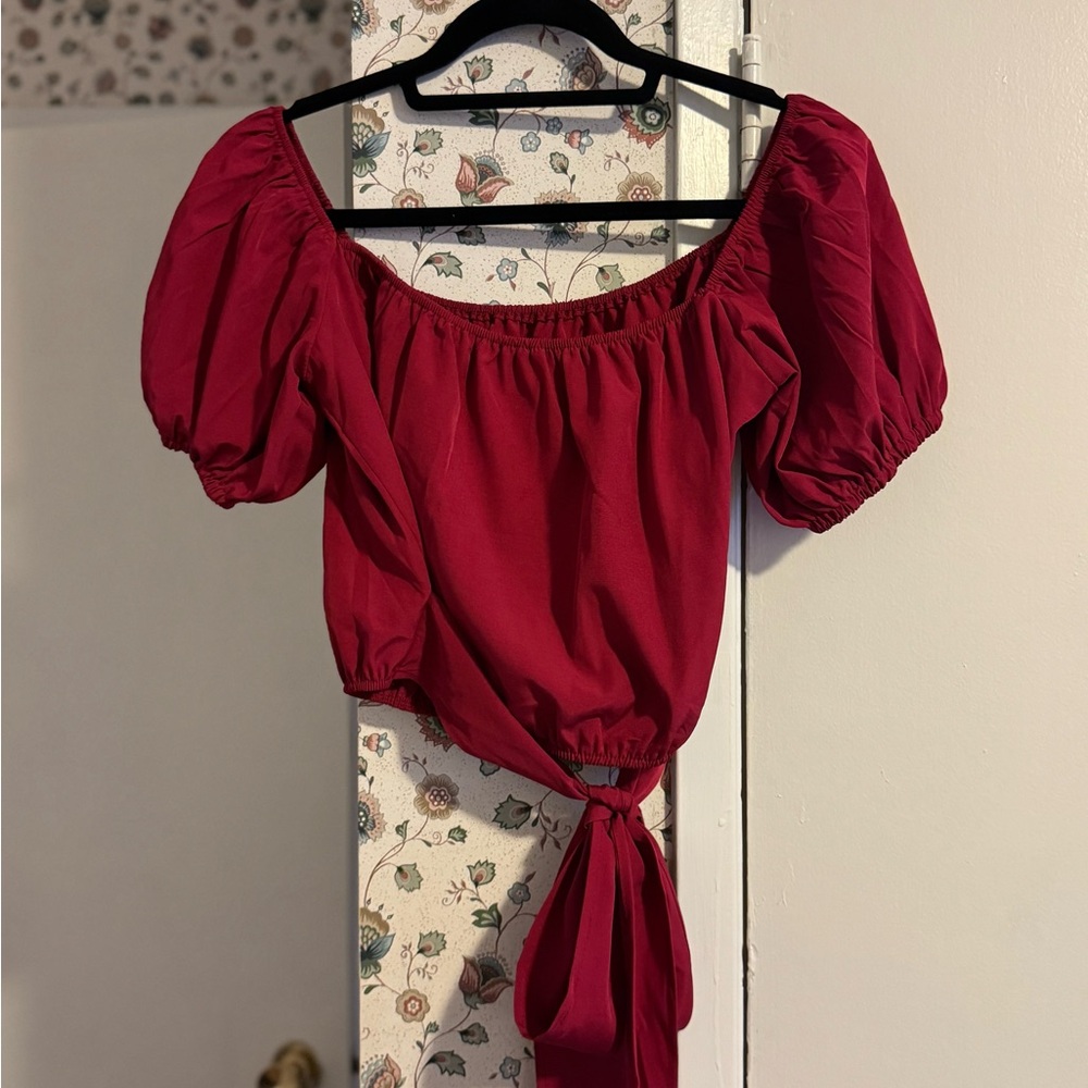 Elegant Red Skirt Set - Picture 2 of 5